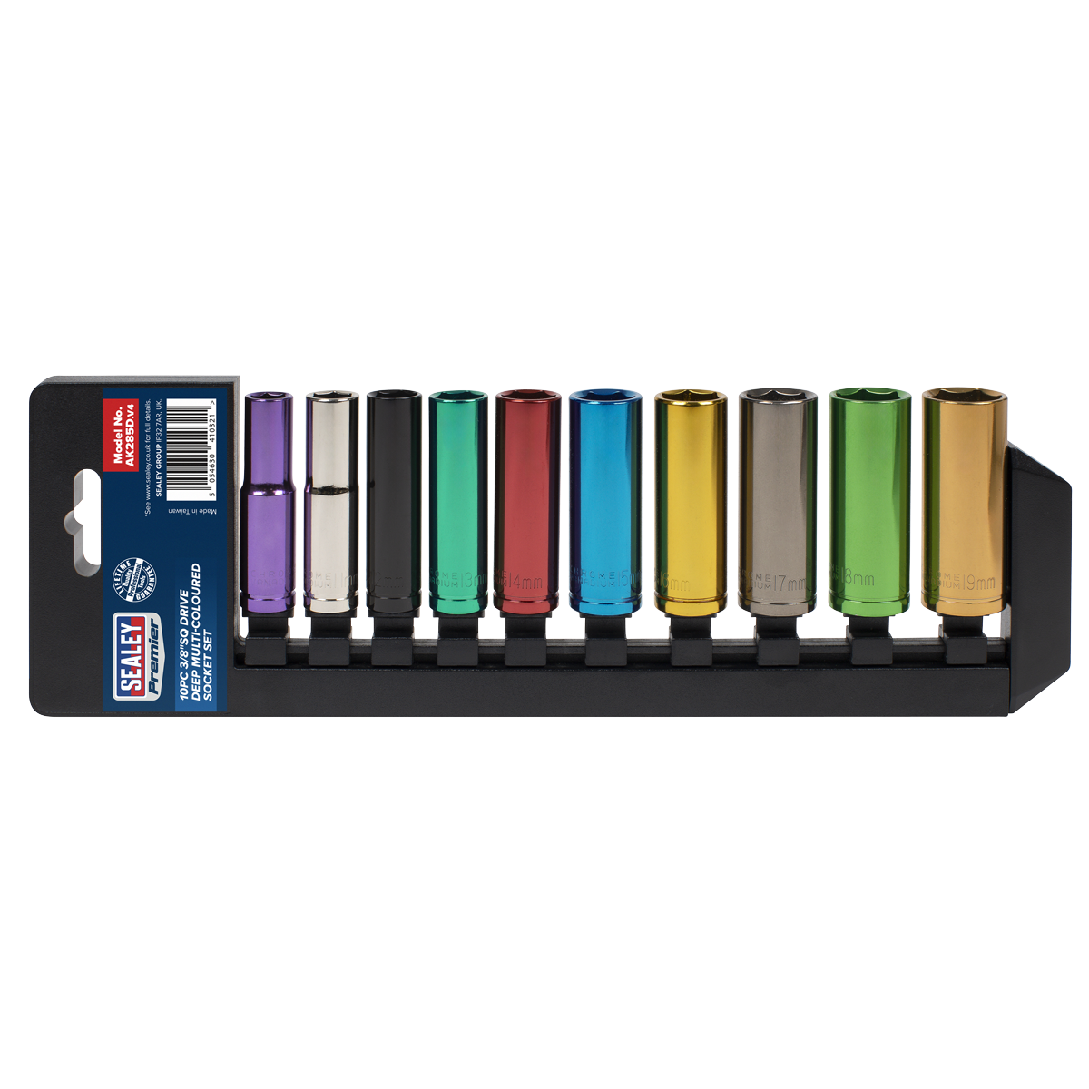 Premier AK285D Premier Deep Multi-Coloured Socket Set 3/8"Sq Drive 10pc