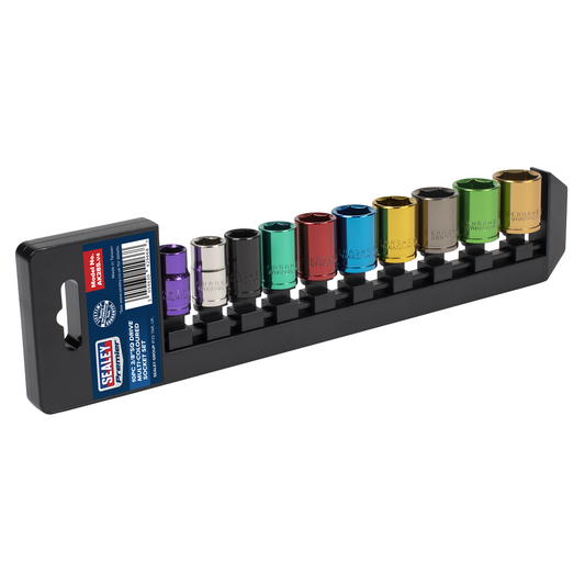 Premier AK285 Premier Multi-Coloured Socket Set 3/8"Sq Drive 10pc