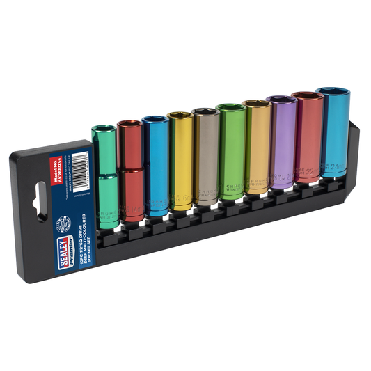 Premier AK288D Premier Deep Multi-Coloured Socket Set 1/2"Sq Drive 10pc
