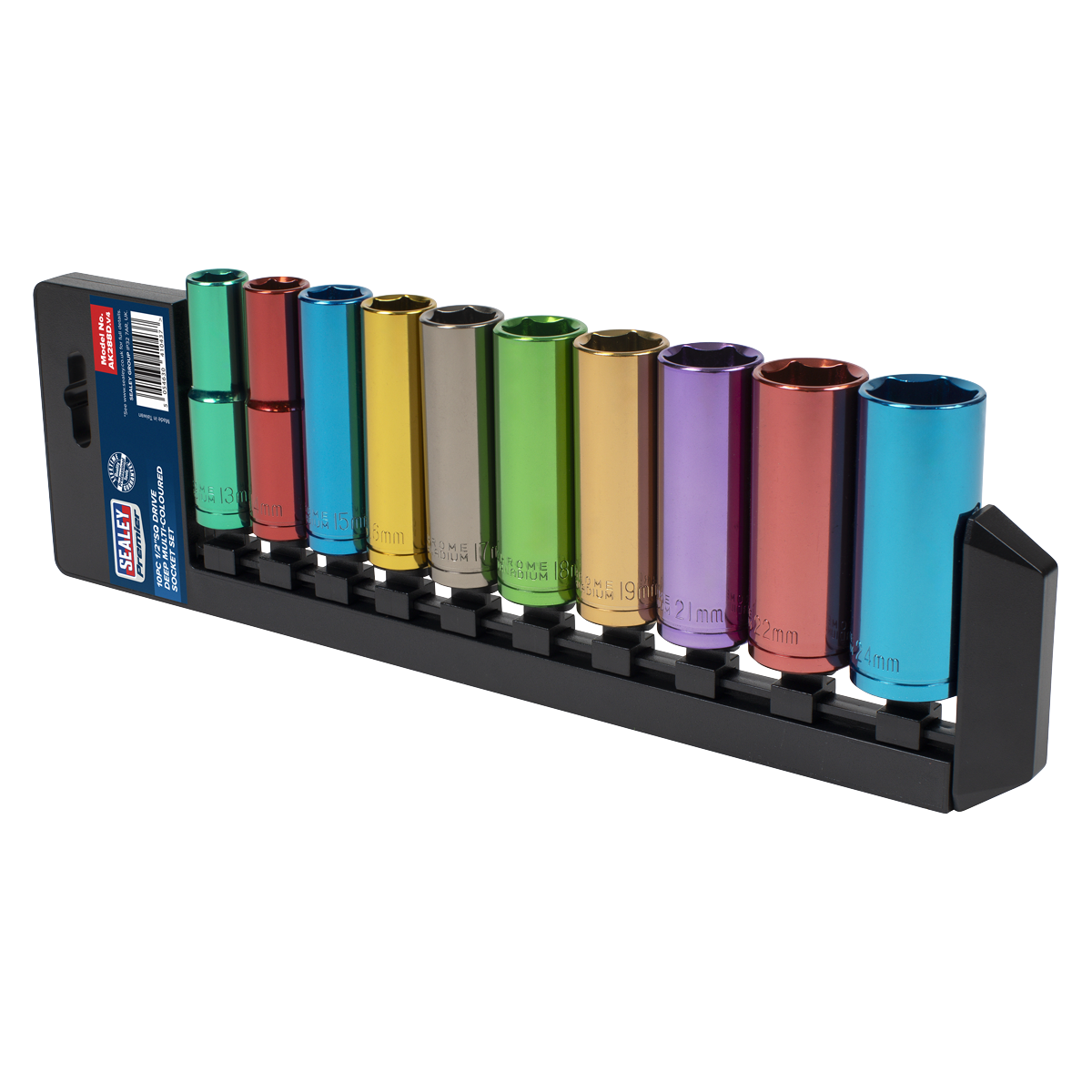 Premier AK288D Premier Deep Multi-Coloured Socket Set 1/2"Sq Drive 10pc