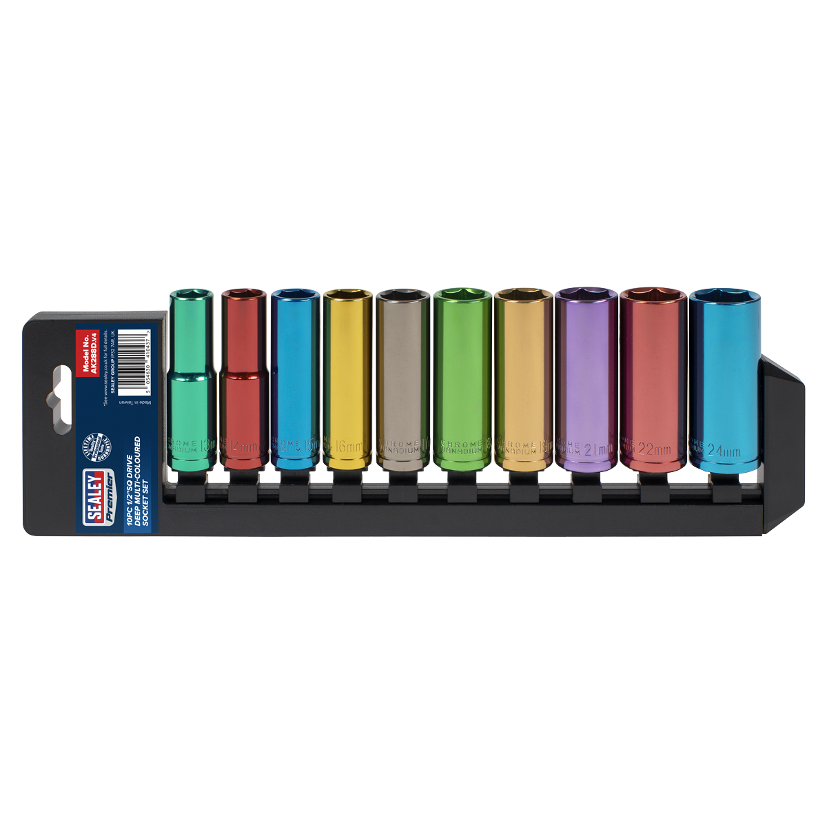 Premier AK288D Premier Deep Multi-Coloured Socket Set 1/2"Sq Drive 10pc