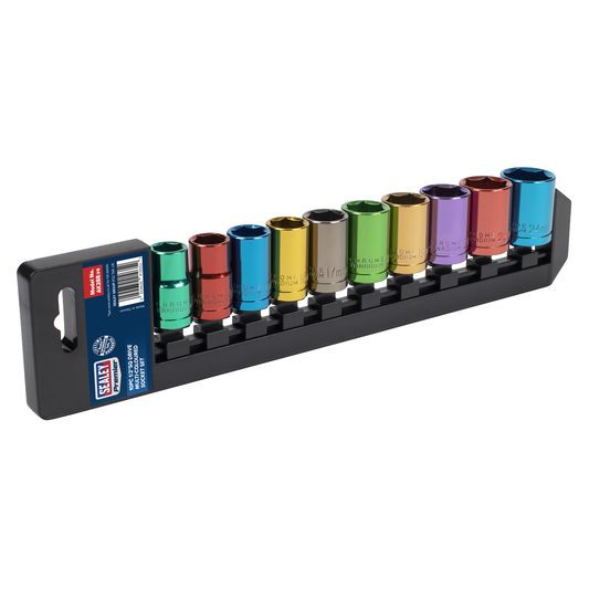 Premier AK288 Premier Multi-Coloured Socket Set 1/2"Sq Drive 10pc