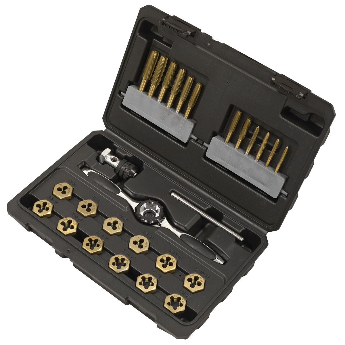 Premier AK3026IMP Premier Hexagonal Tap & Die Set 26pc Hexagonal - Imperial - Titanium Coated
