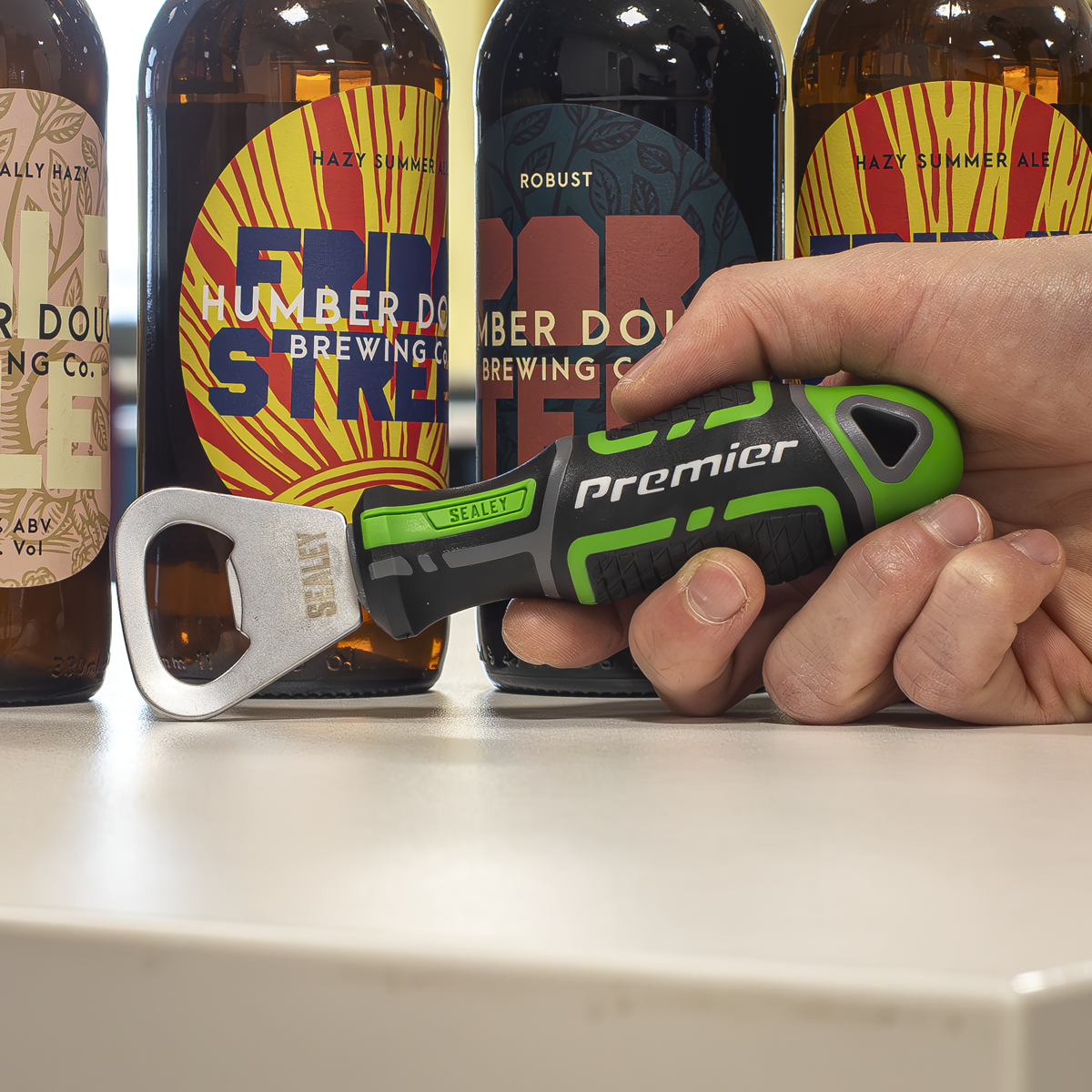 Premier AK4368HV Premier GripMAX® Bottle Opener - Hi-Vis Green