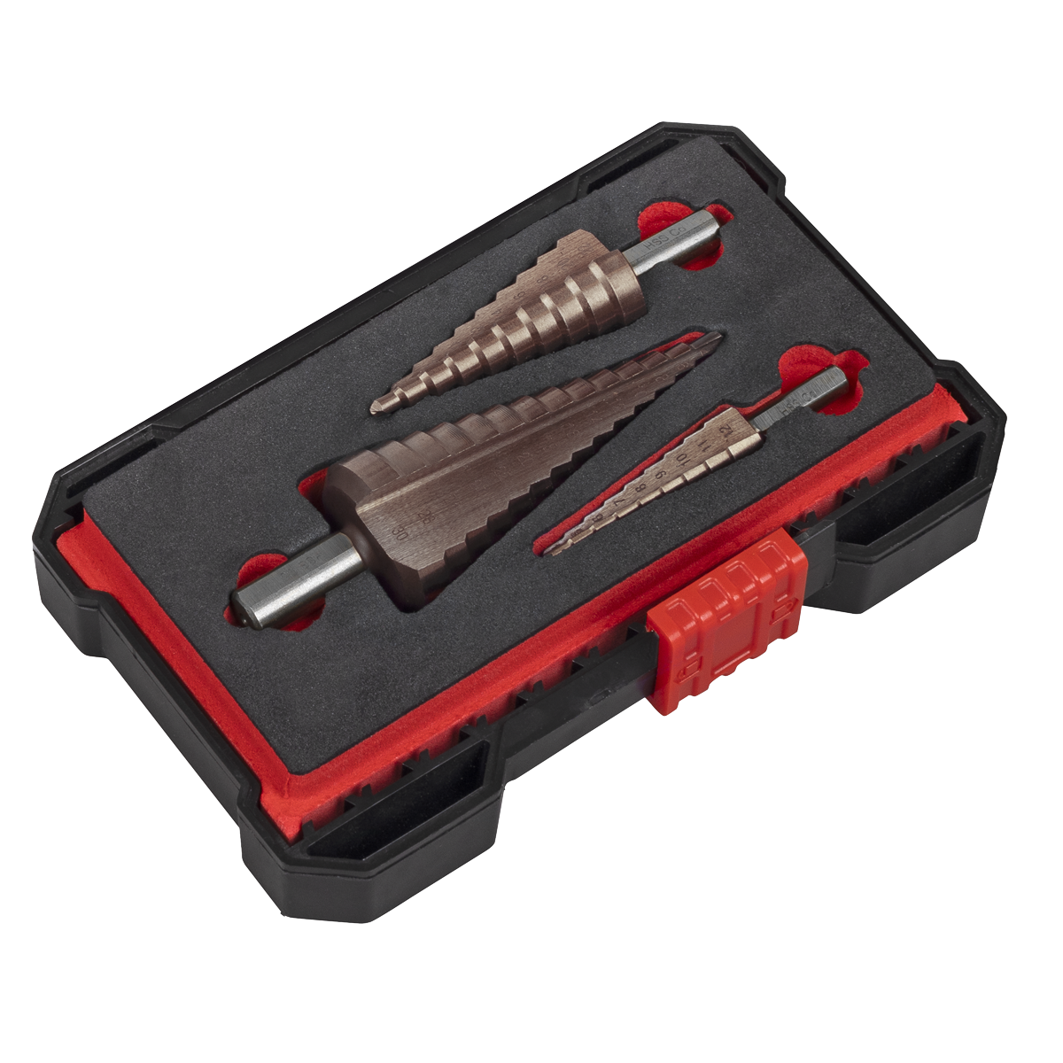 Premier AK4733 Premier Straight Flute HSS Cobalt Step Drill Bit Set 3pc