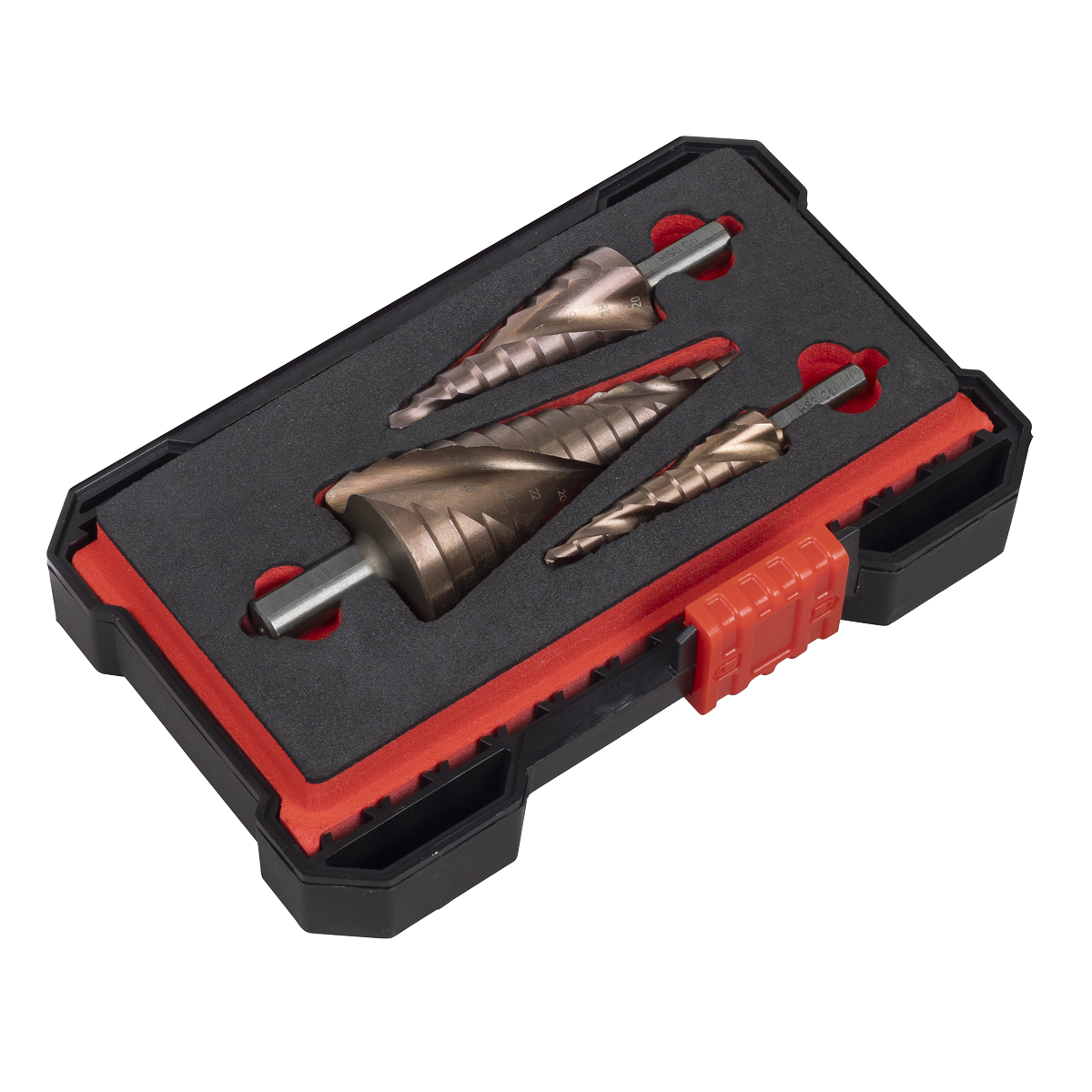 Premier AK4743 Spiral Flute HSS Cobalt Step Drill Bit Set 3pc