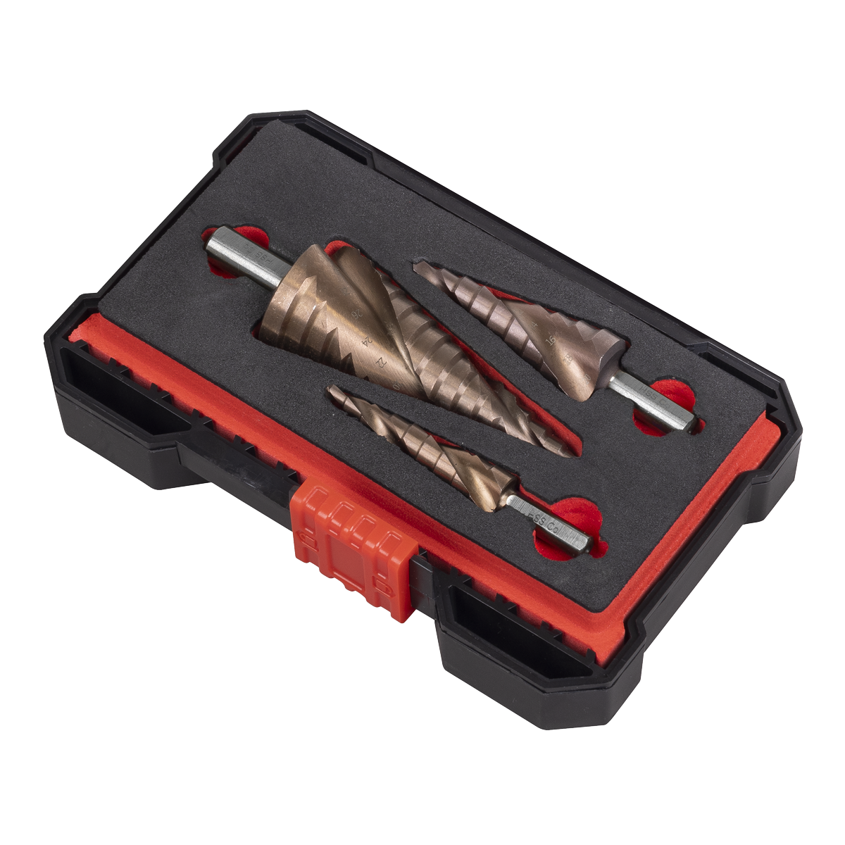 Premier AK4743 Spiral Flute HSS Cobalt Step Drill Bit Set 3pc