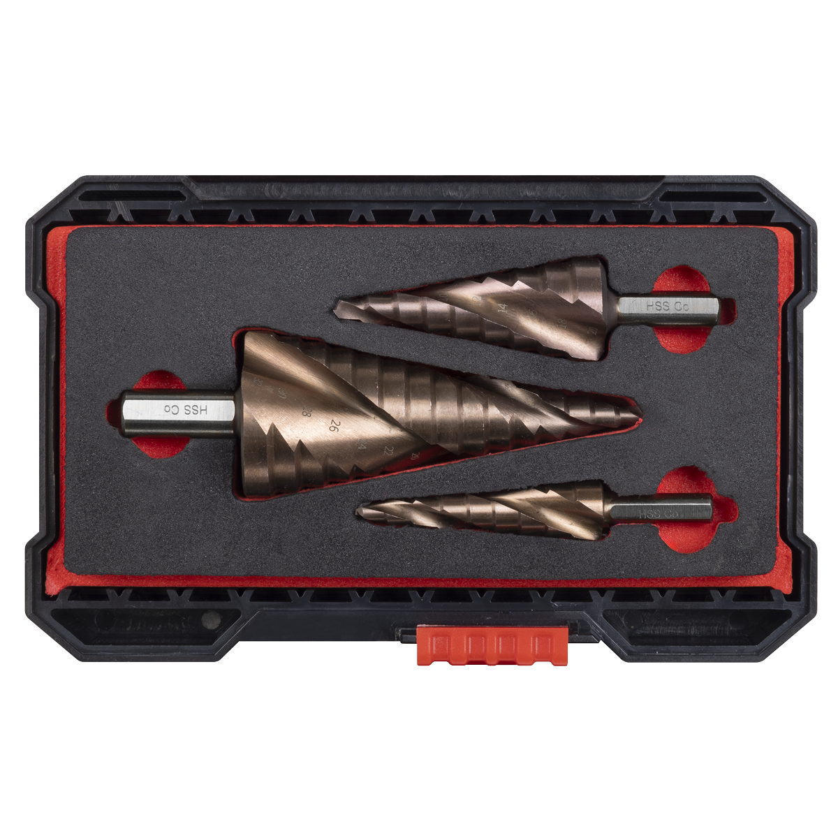 Premier AK4743 Spiral Flute HSS Cobalt Step Drill Bit Set 3pc