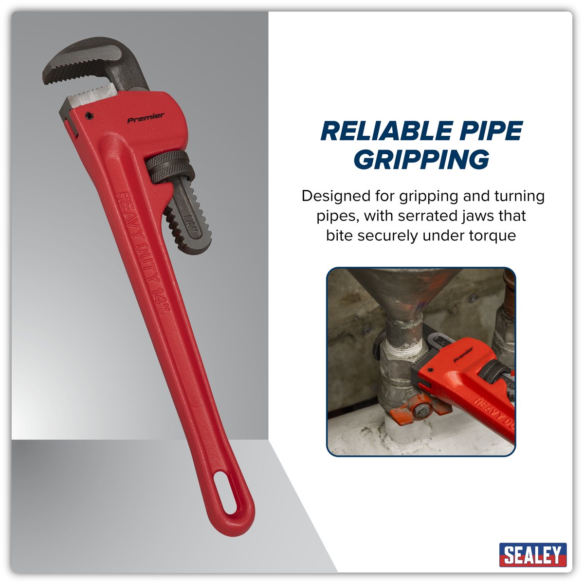 Premier AK5104 Premier Cast Steel Pipe Wrench European Pattern 350mm