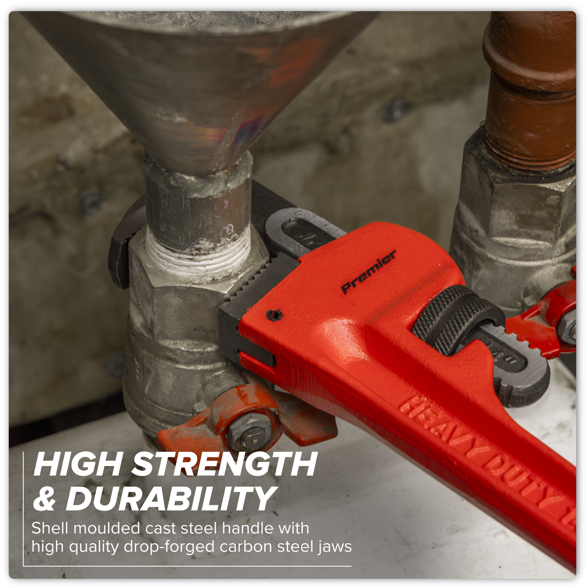 Premier AK5104 Premier Cast Steel Pipe Wrench European Pattern 350mm