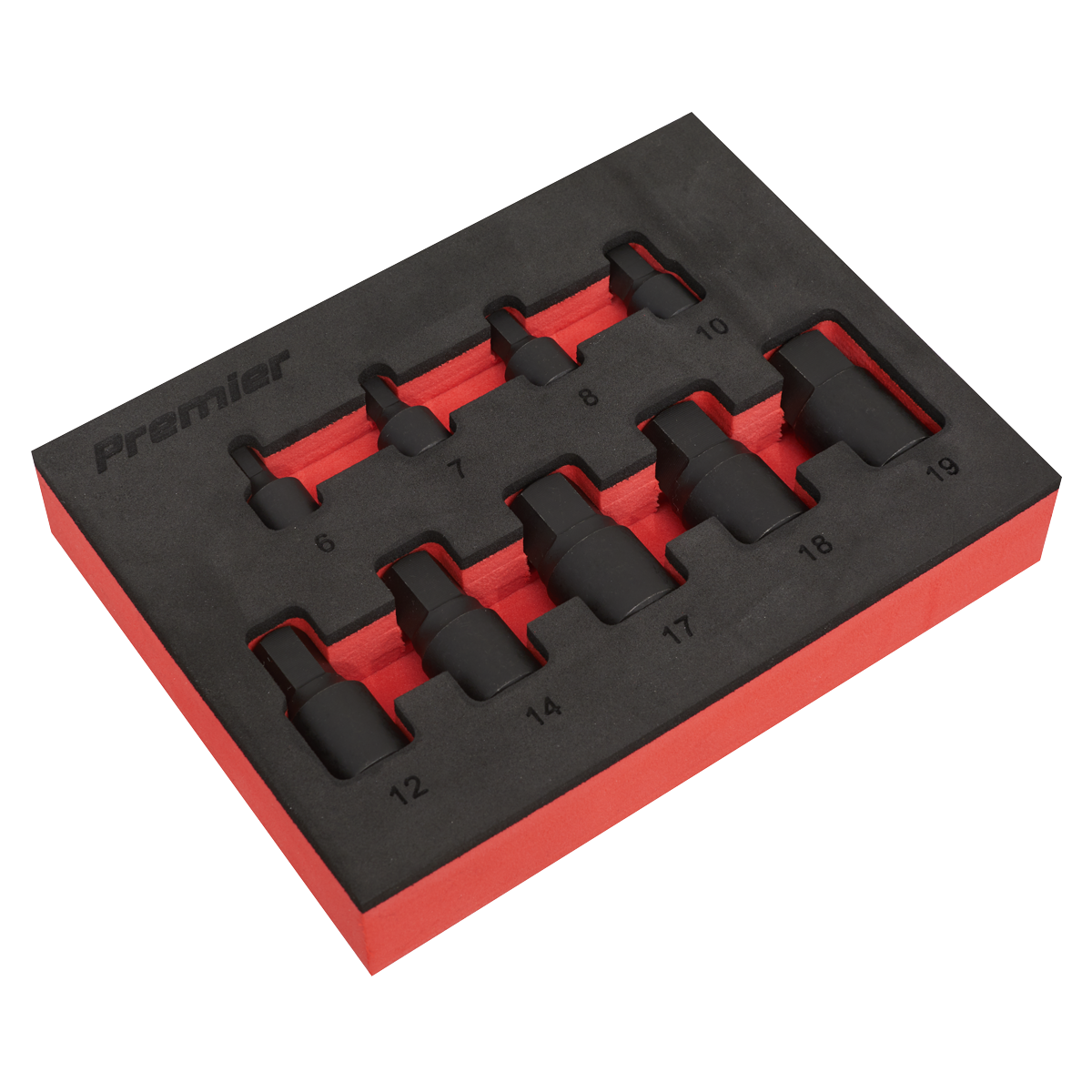 Premier AK5525 Premier Low Profile Hex Impact Socket Bit Set 1/4" & 3/8"Sq Drive 9pc
