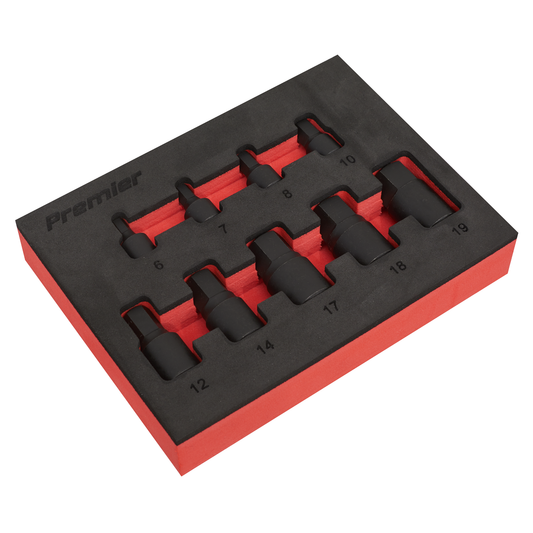 Premier AK5525 Premier Low Profile Hex Impact Socket Bit Set 1/4" & 3/8"Sq Drive 9pc