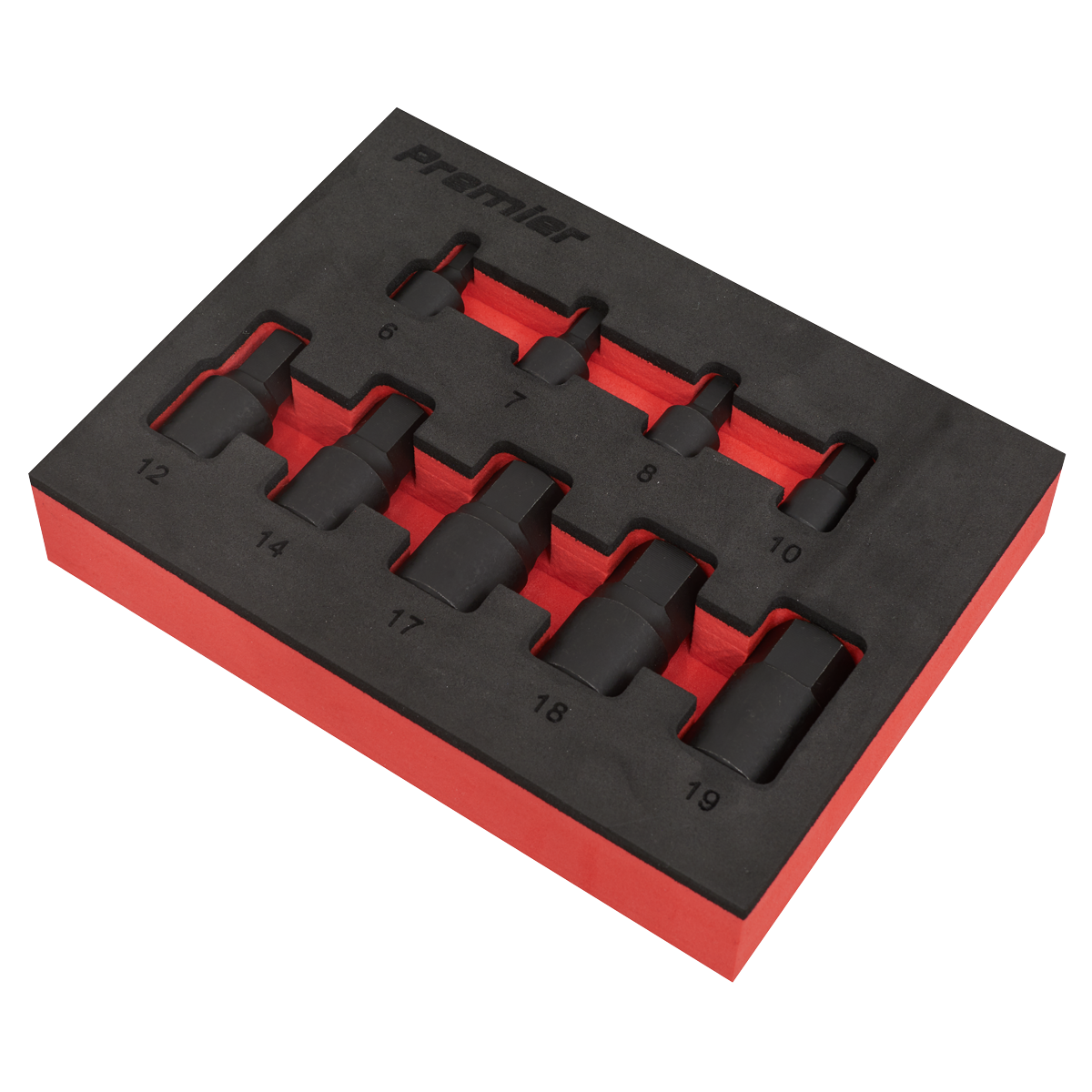 Premier AK5525 Premier Low Profile Hex Impact Socket Bit Set 1/4" & 3/8"Sq Drive 9pc