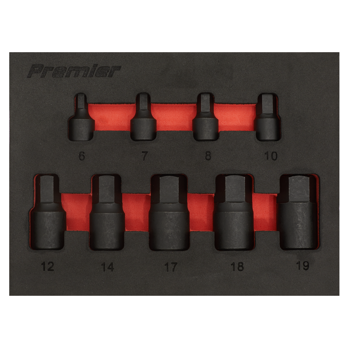 Premier AK5525 Premier Low Profile Hex Impact Socket Bit Set 1/4" & 3/8"Sq Drive 9pc