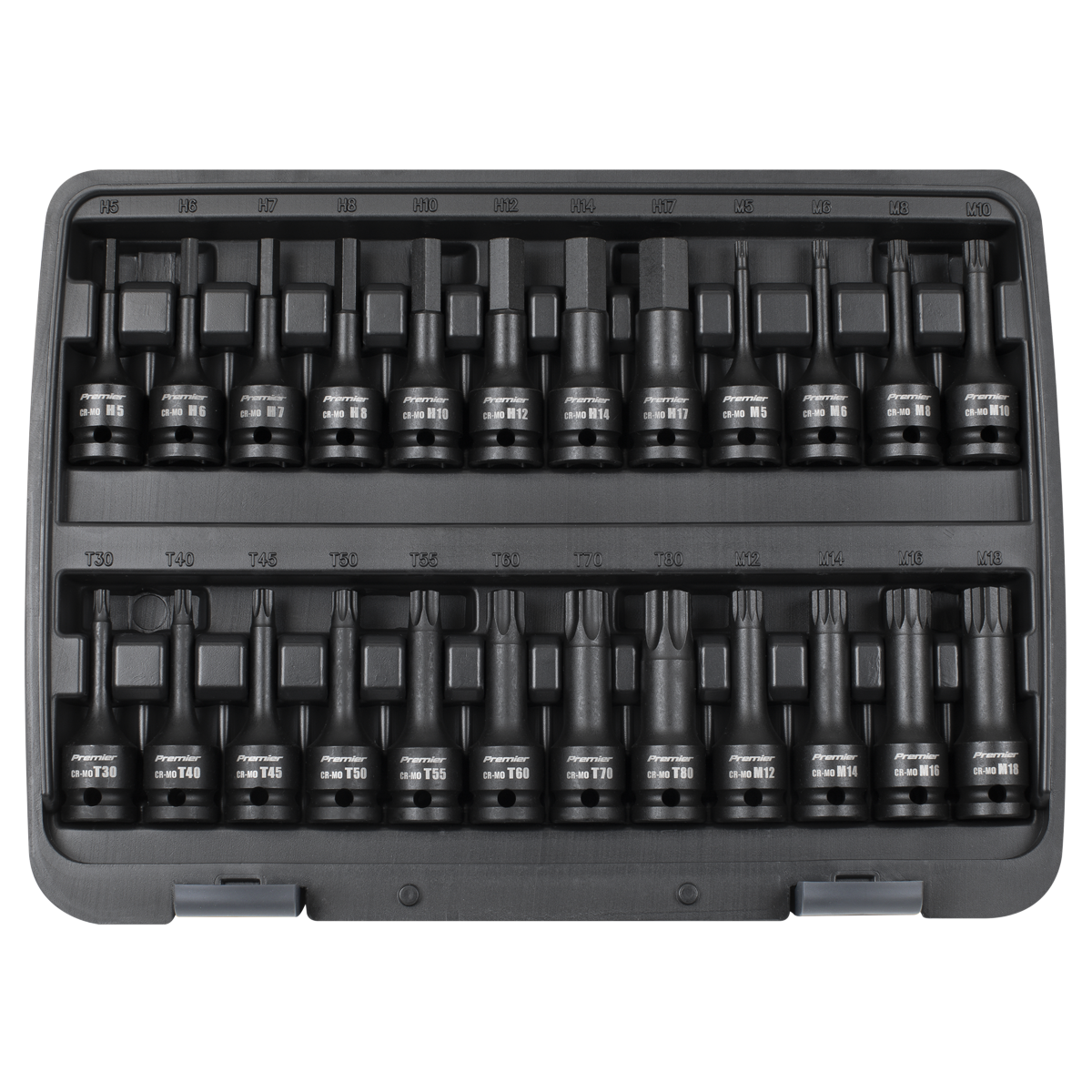 Premier AK56000 Premier Hex/TRX-Star*/Spline Impact Socket Bit Set 1/2"Sq Drive 24pc