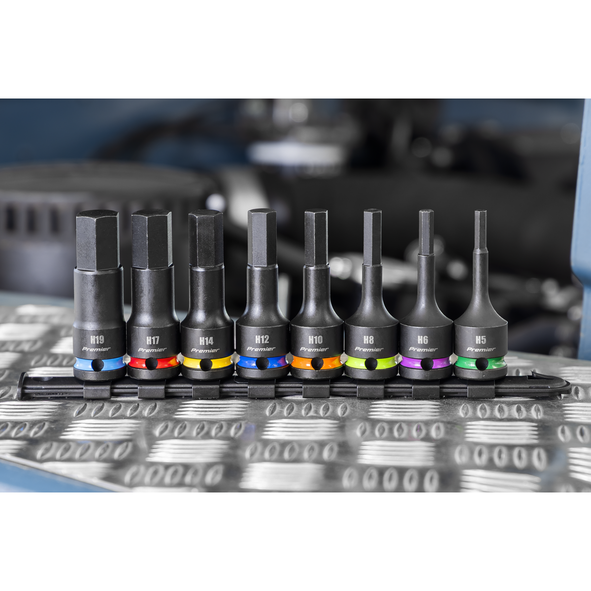 Premier AK56001 Premier Hex Impact Socket Bit Set 1/2"Sq Drive 8pc