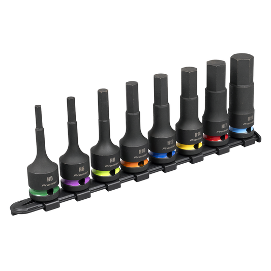 Premier AK56001 Premier Hex Impact Socket Bit Set 1/2"Sq Drive 8pc
