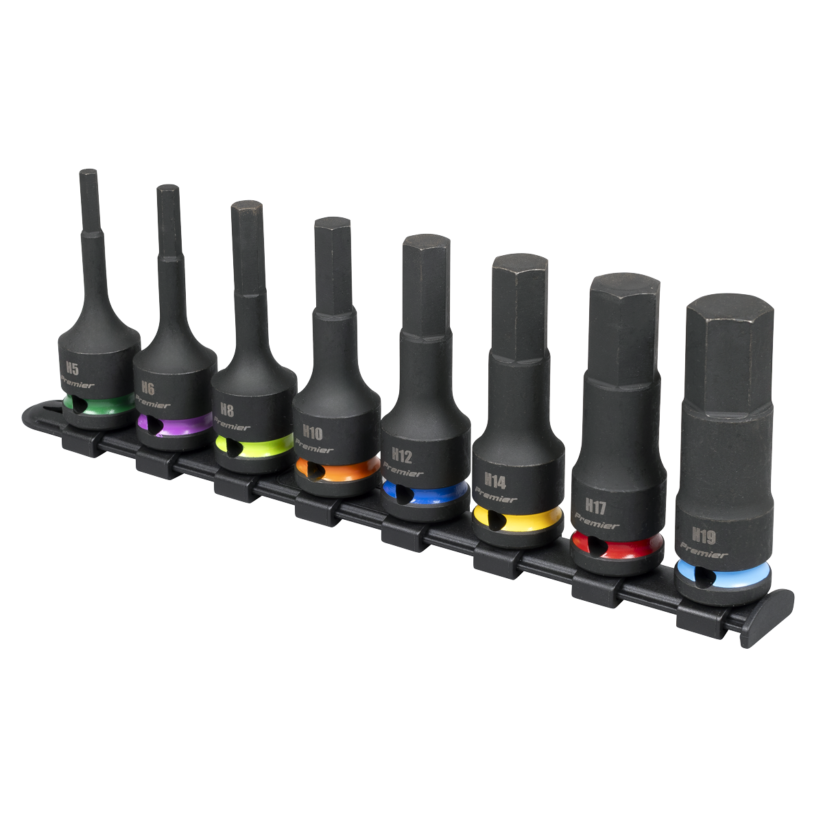 Premier AK56001 Premier Hex Impact Socket Bit Set 1/2"Sq Drive 8pc