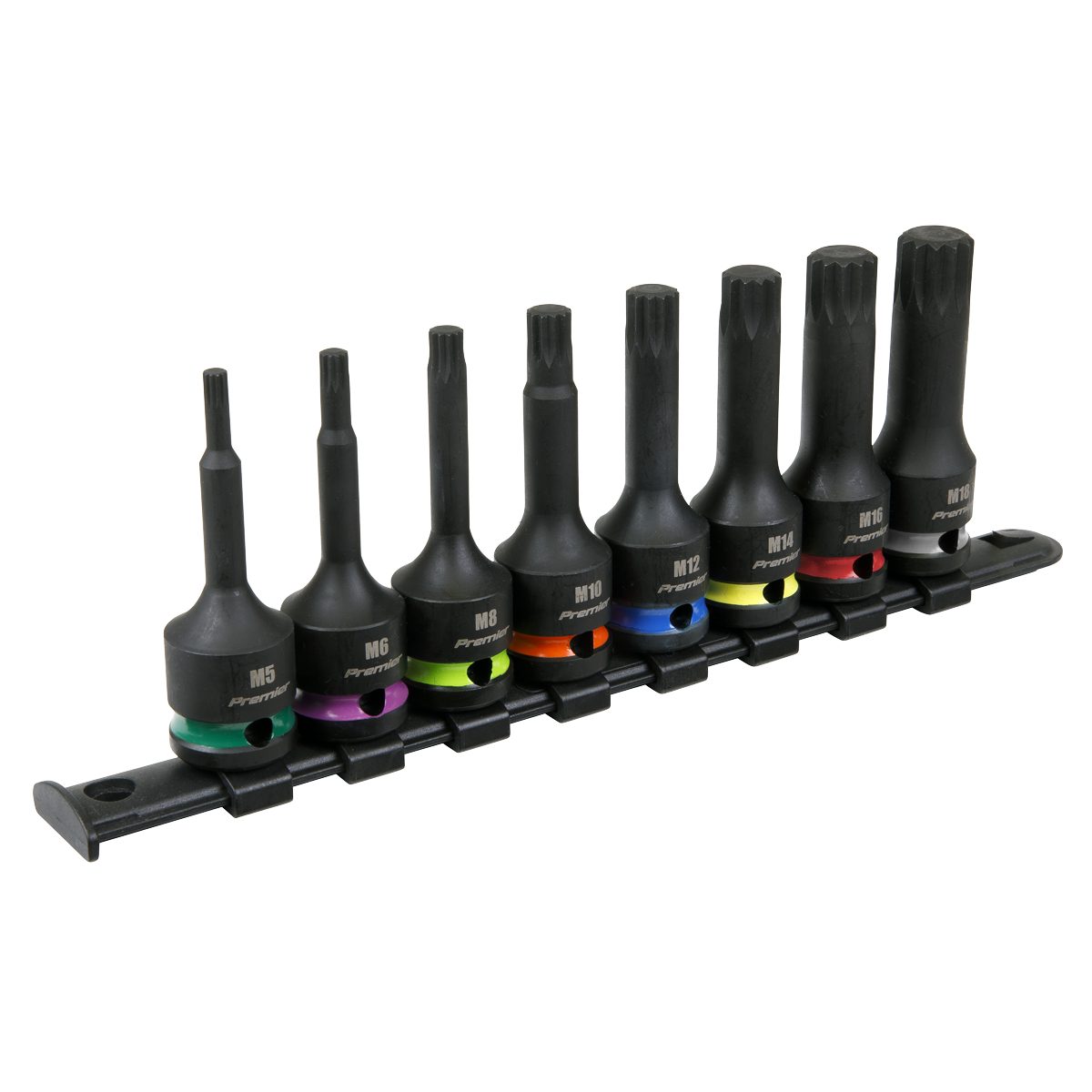 Premier AK56004 Premier Spline Impact Socket Bit Set 1/2"Sq Drive 8pc