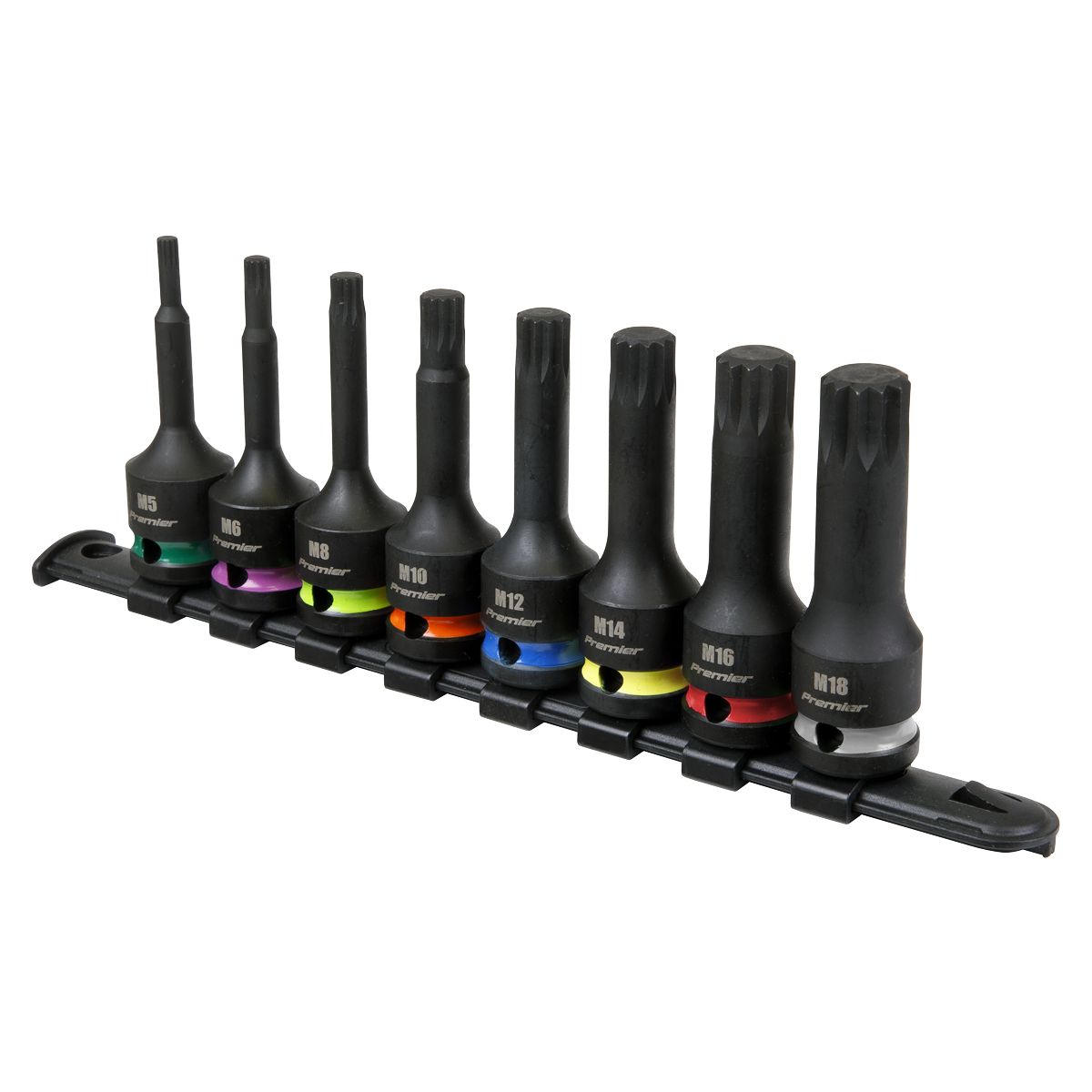 Premier AK56004 Premier Spline Impact Socket Bit Set 1/2"Sq Drive 8pc