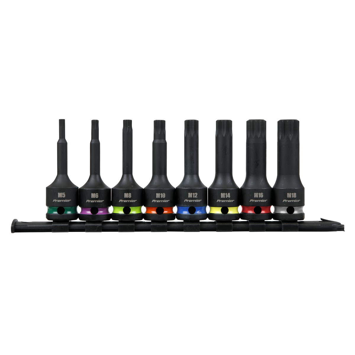Premier AK56004 Premier Spline Impact Socket Bit Set 1/2"Sq Drive 8pc