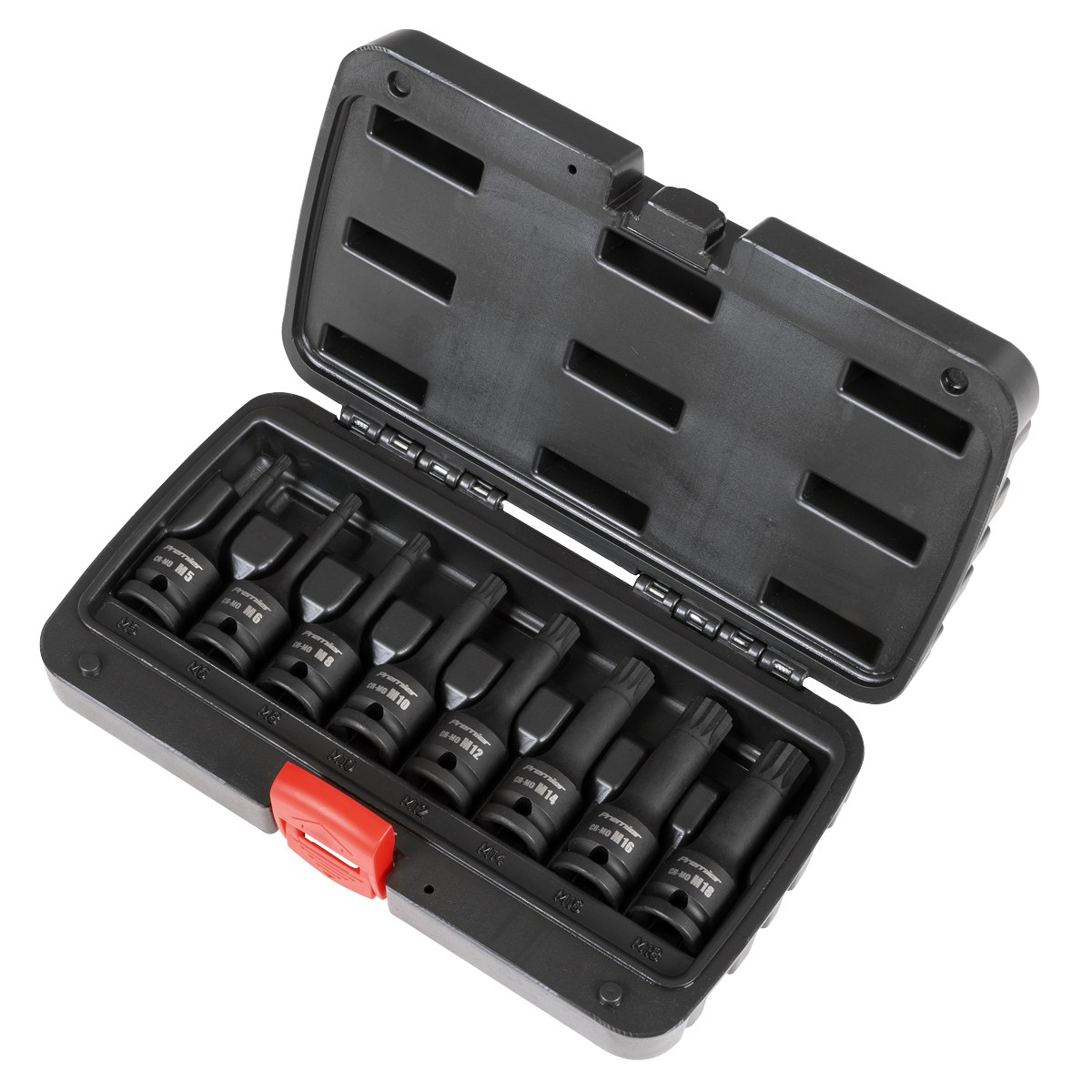 Premier AK5604 Premier Spline Impact Socket Bit Set 1/2"Sq Drive 8pc