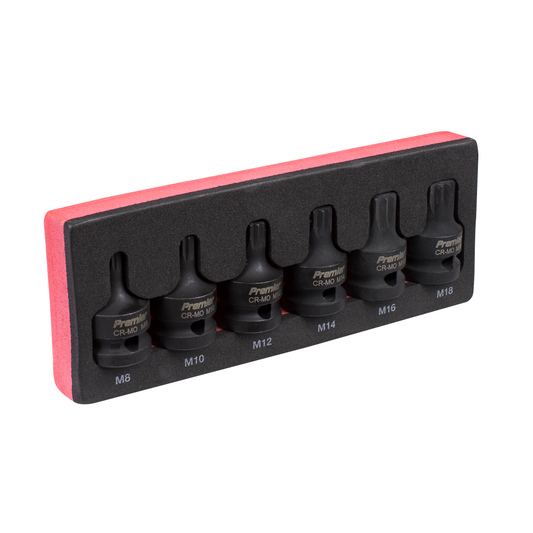 Premier AK5608 Premier Spline Impact Socket Bit Set 1/2"Sq Drive 6pc