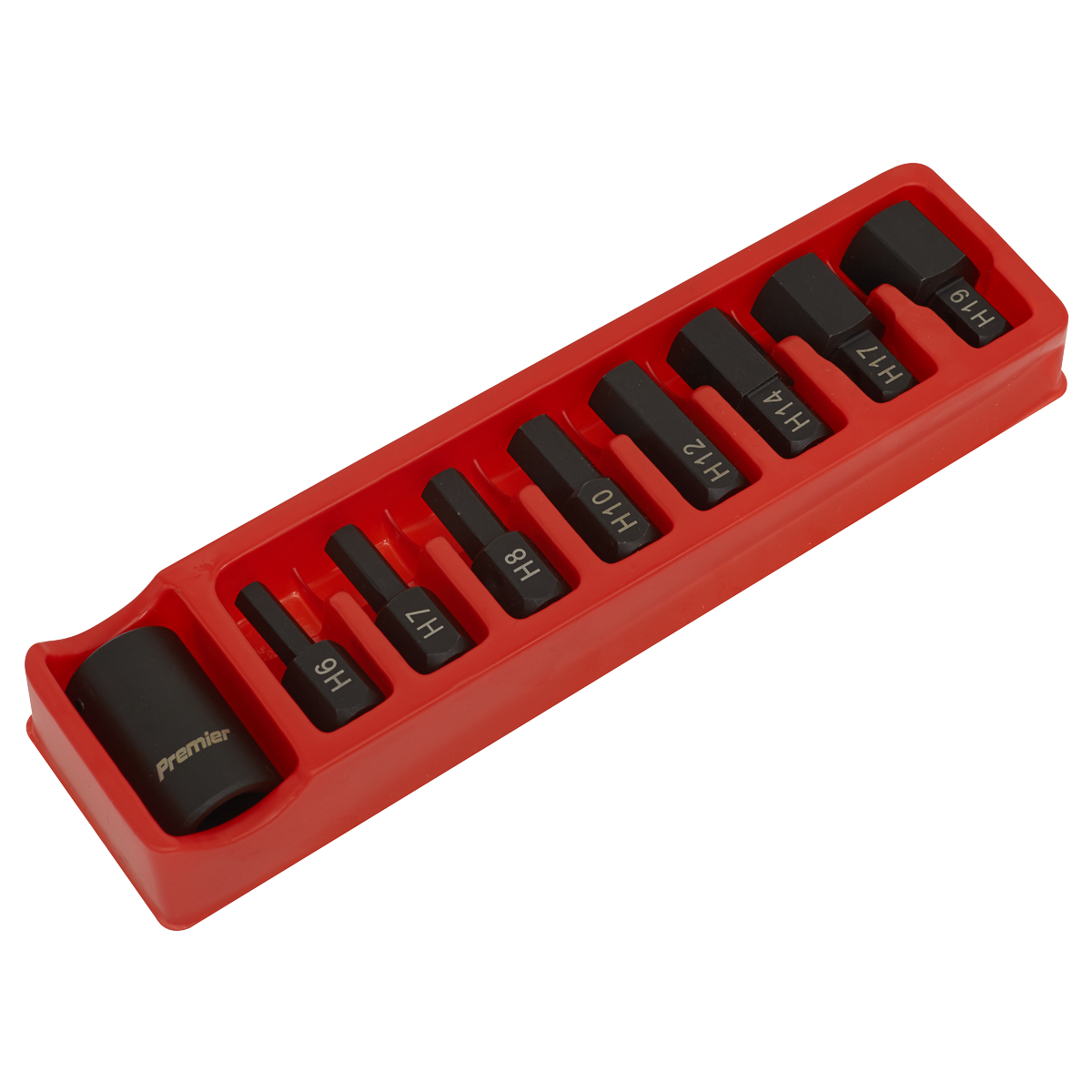 Premier AK5609 Premier Hex Impact Bit & Holder Set 1/2"Sq Drive 9pc
