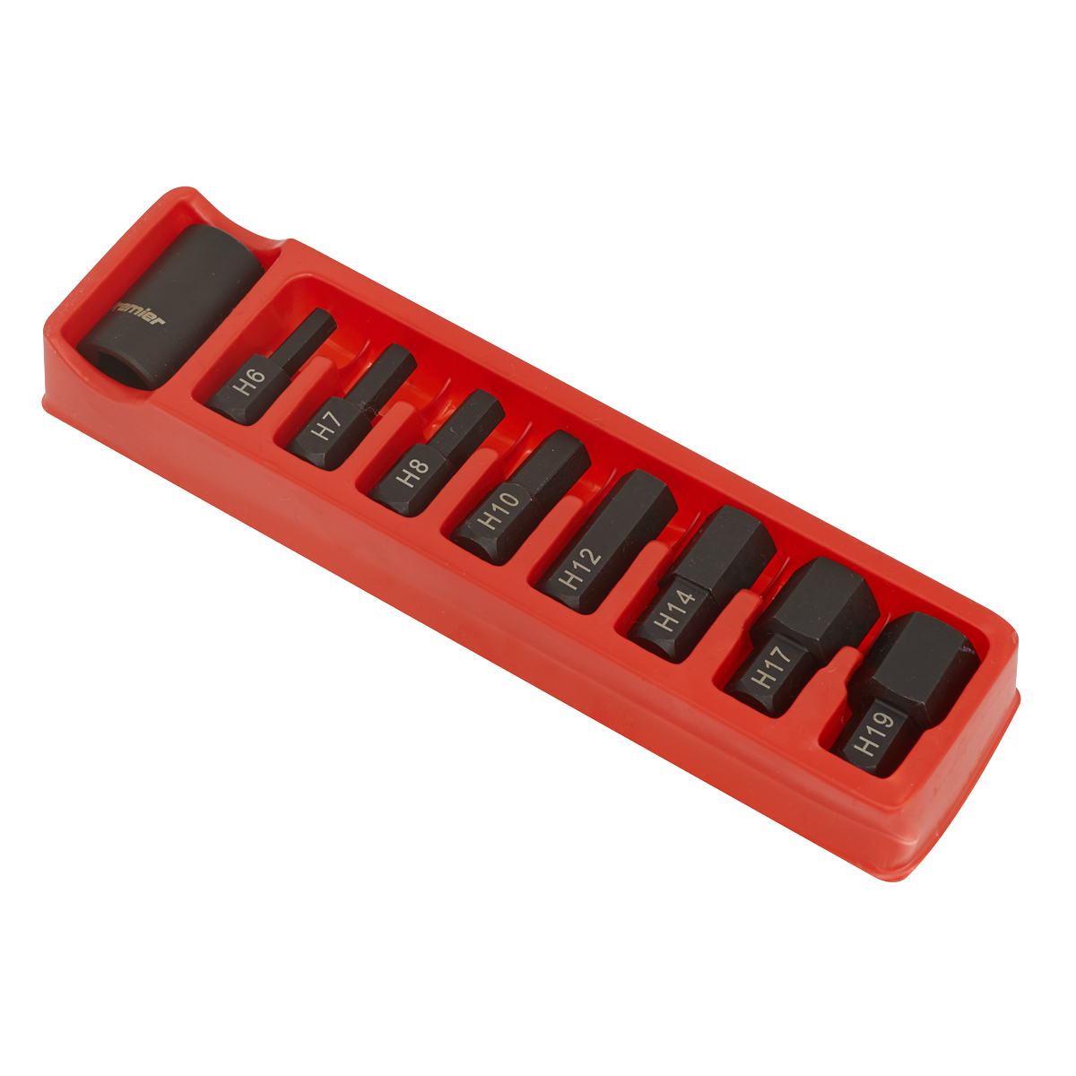 Premier AK5609 Premier Hex Impact Bit & Holder Set 1/2"Sq Drive 9pc