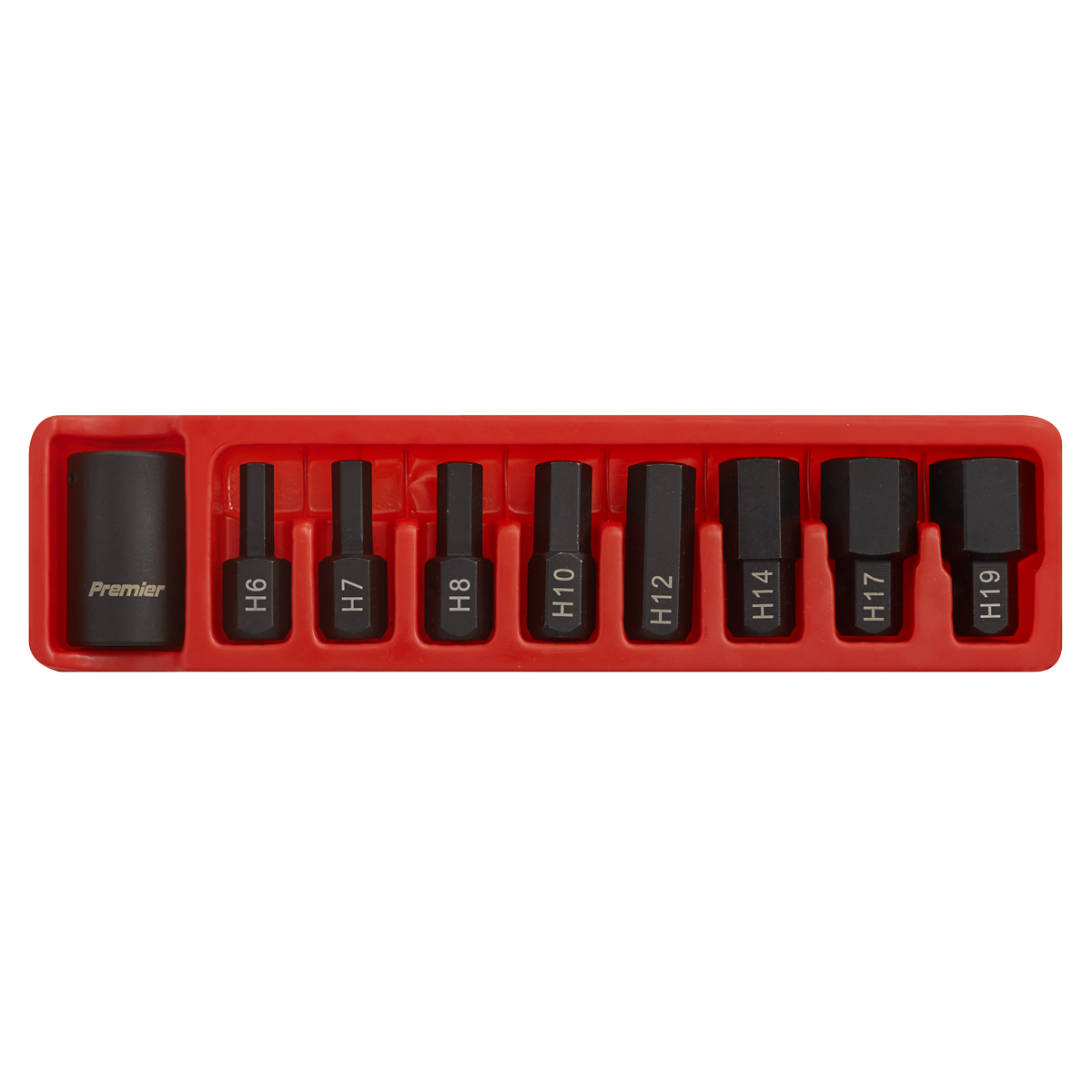 Premier AK5609 Premier Hex Impact Bit & Holder Set 1/2"Sq Drive 9pc