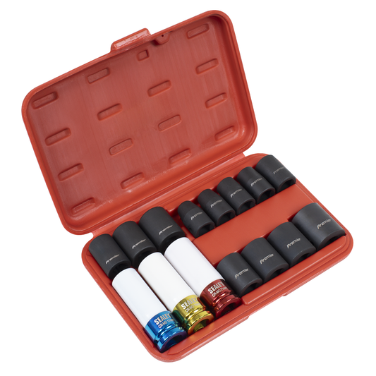 Premier AK5615M Premier Impact Socket & Wheel Nut Removal Set 1/2"Sq Drive 15pc