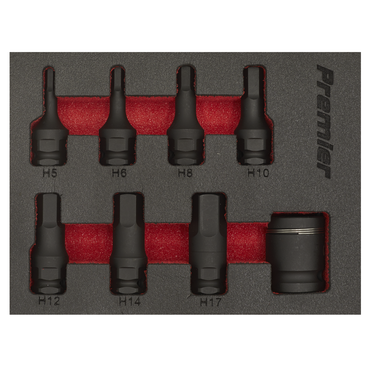 Premier AK5620 Premier Hex Impact Socket Bit Set 3/8"Sq Drive 8pc