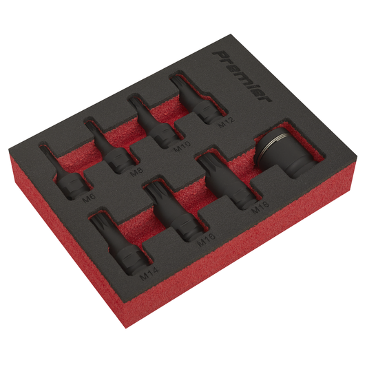 Premier AK5622 Premier Spline Impact Socket Bit Set 3/8"Sq Drive 8pc