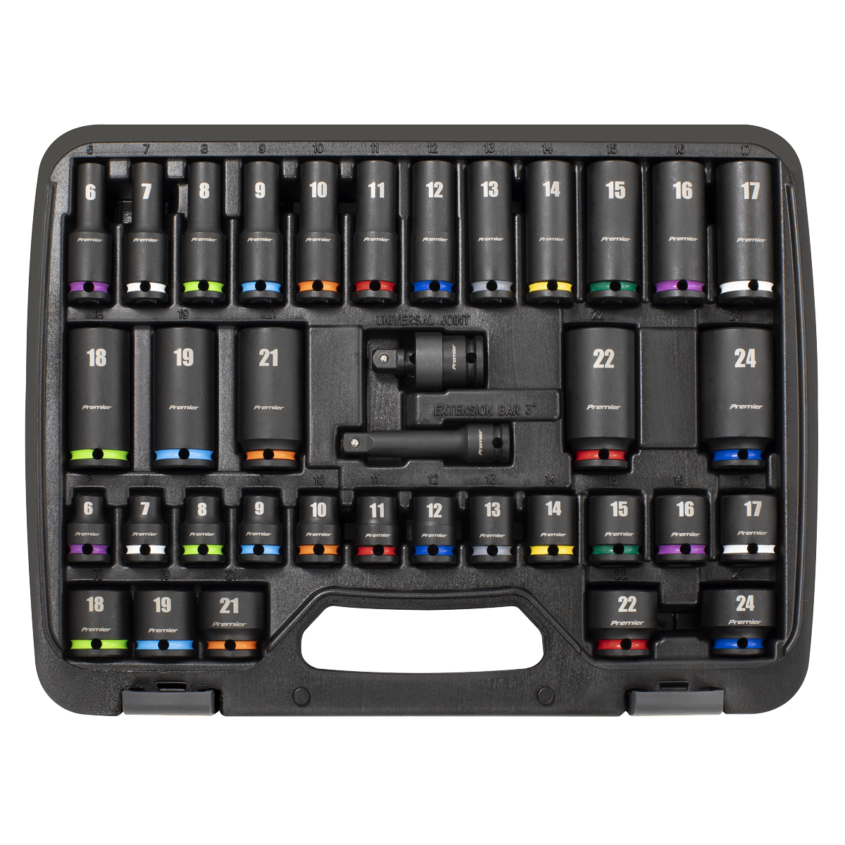 Premier AK5633M Premier Impact Socket Set 3/8"Sq Drive 36pc
