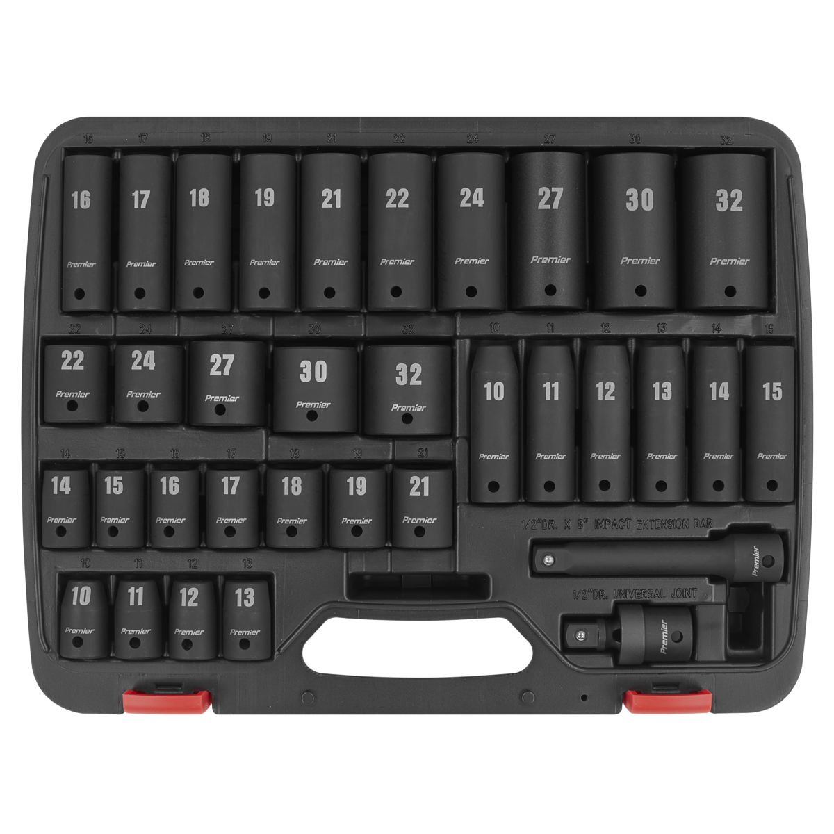 Premier AK5634M Premier Impact Socket Set 1/2"Sq Drive 34pc