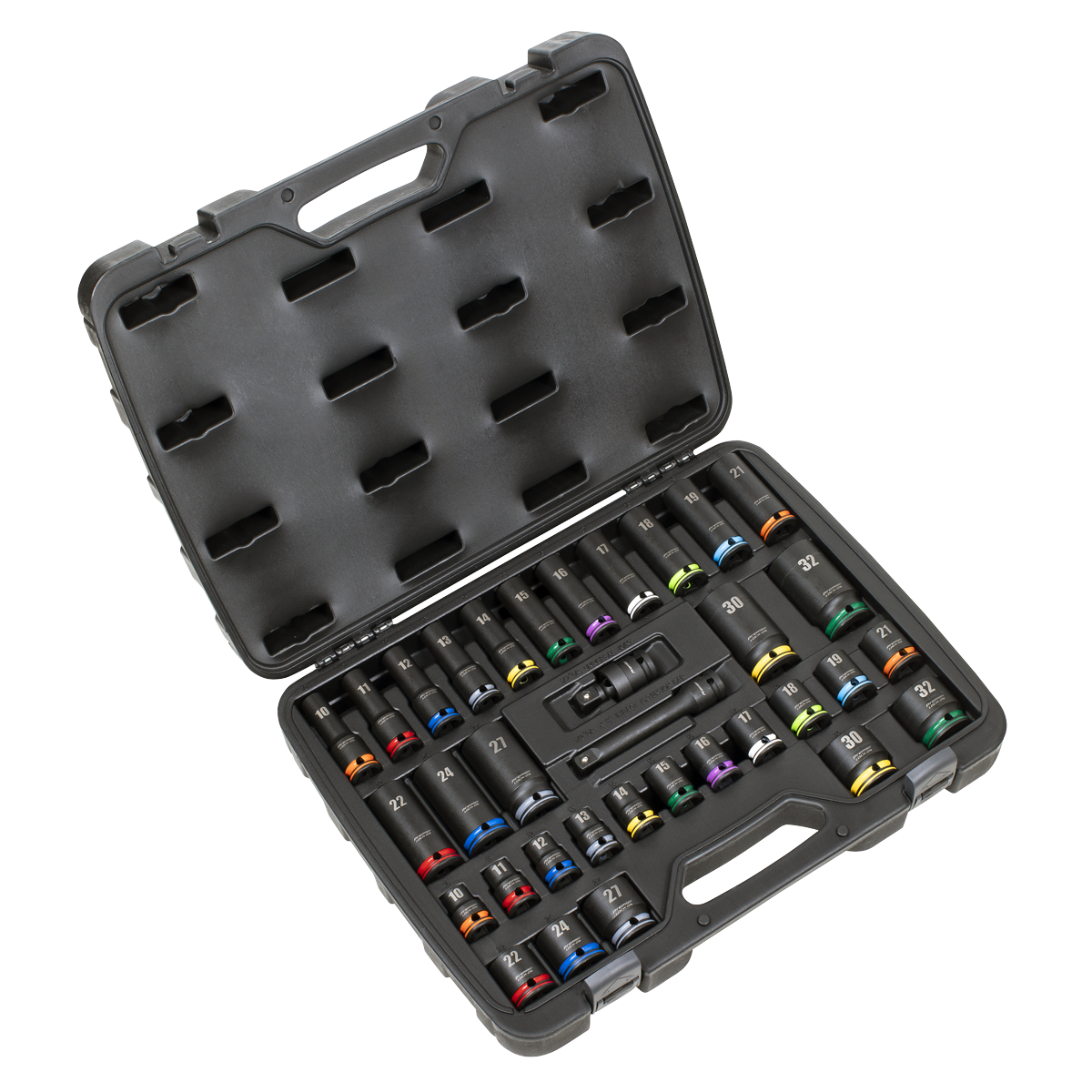 Premier AK5636M Lock-On™ Standard & Deep Impact Socket Set 34pc 1/2"Sq Drive 6pt Metric