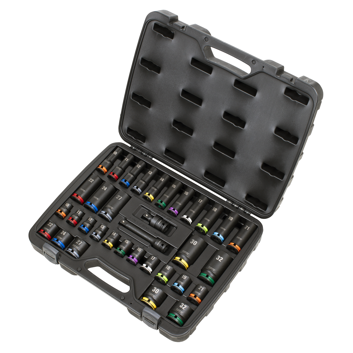 Premier AK5636M Lock-On™ Standard & Deep Impact Socket Set 34pc 1/2"Sq Drive 6pt Metric
