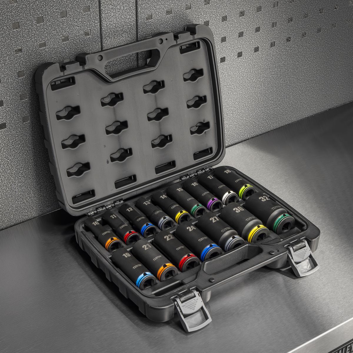 Premier AK58170M Lock-On™ Deep Impact Socket Set 1/2"Sq Drive 16pc