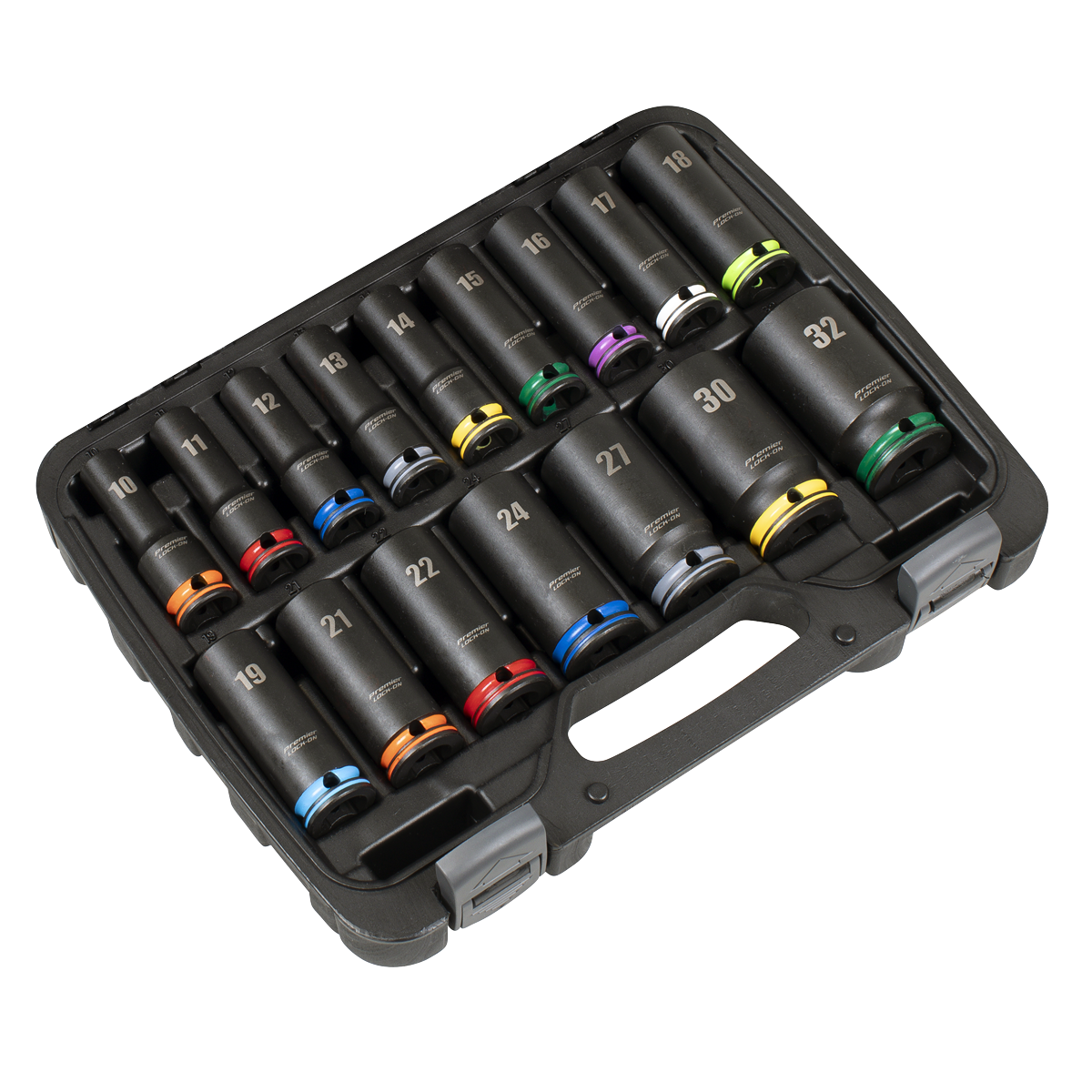Premier AK58170M Lock-On™ Deep Impact Socket Set 1/2"Sq Drive 16pc