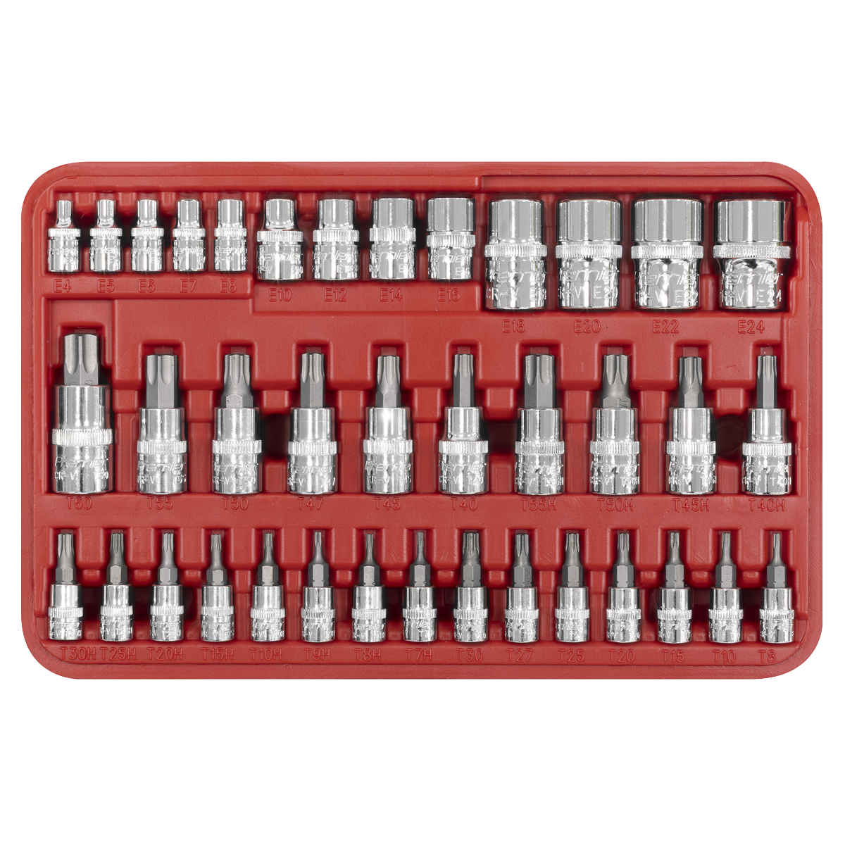 Premier AK6197 Premier TRX-Star* Socket & Security Socket Bit Set 1/4", 3/8" & 1/2"Sq Drive 38pc
