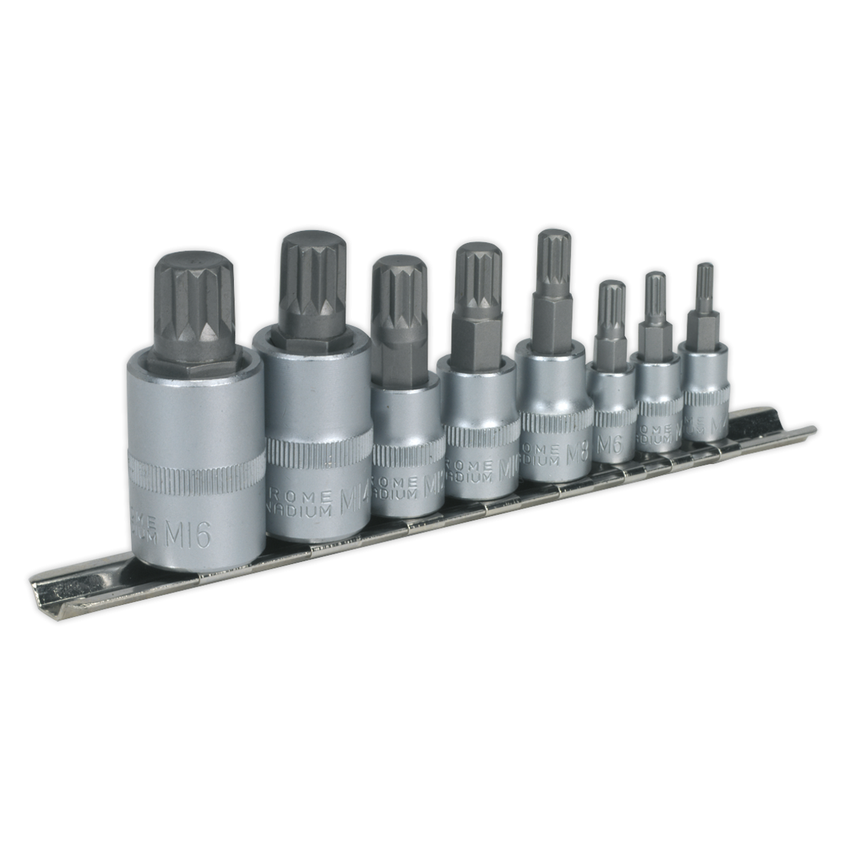 Premier AK6214 Premier Spline Socket Bit Set 1/4", 3/8" & 1/2"Sq Drive 8pc