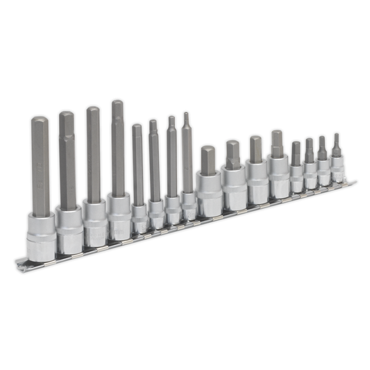 Premier AK6219 Premier Hex Socket Bit Set 1/4" & 3/8"Sq Drive 16pc