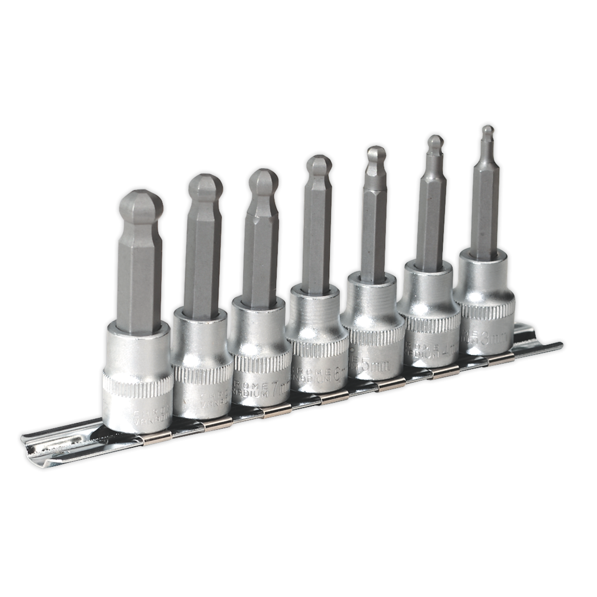 Premier AK621 Premier Ball-End Hex Socket Bit Set 3/8"Sq Drive 7pc