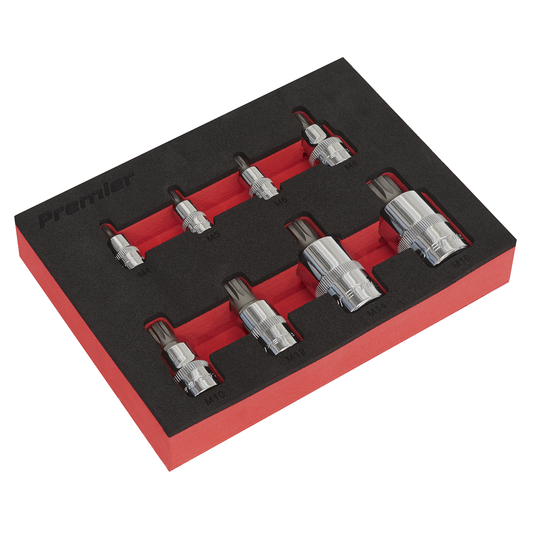 Premier AK6241 Premier Spline Socket Bit Set1/4", 3/8" & 1/2"Sq Drive 8pc