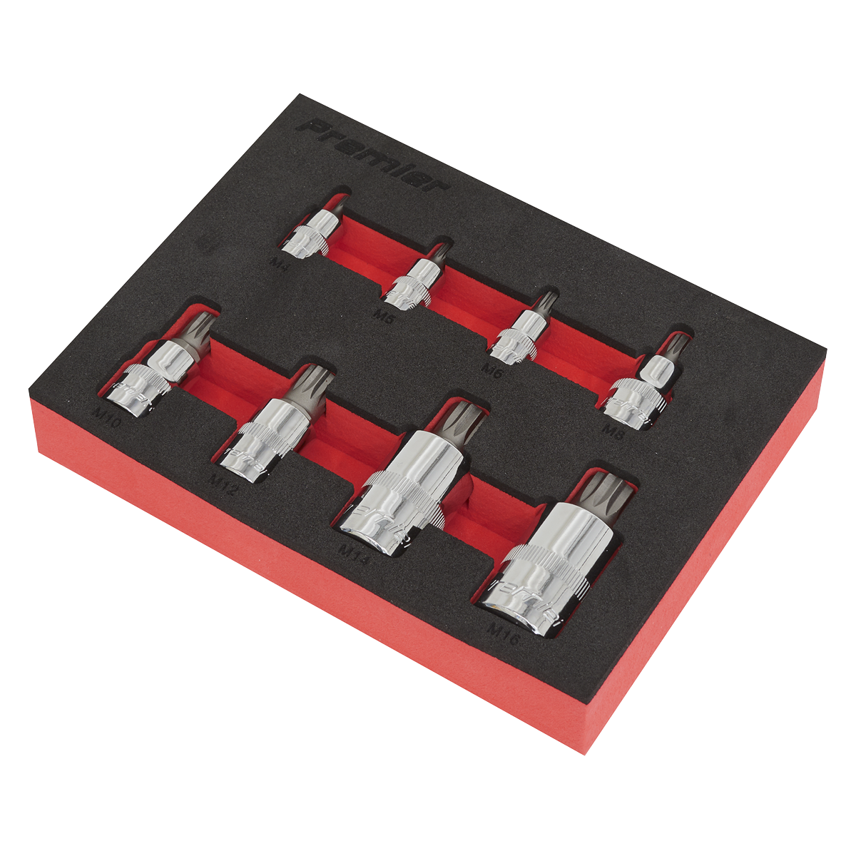 Premier AK6241 Premier Spline Socket Bit Set1/4", 3/8" & 1/2"Sq Drive 8pc