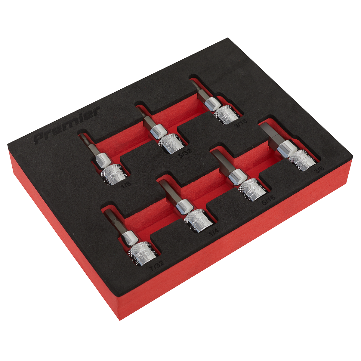Premier AK6246 Premier Imperial Hex Socket Bit Set 3/8"Sq Drive 7pc