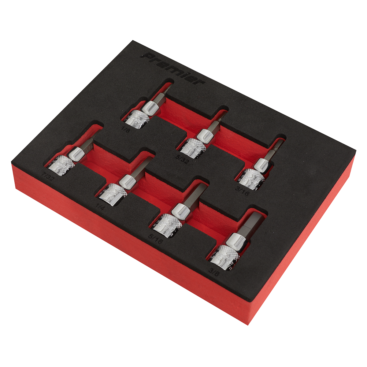 Premier AK6246 Premier Imperial Hex Socket Bit Set 3/8"Sq Drive 7pc