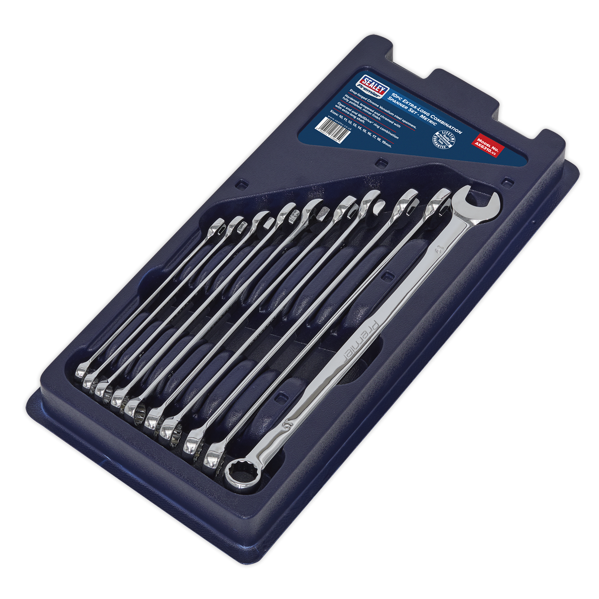 Premier AK6310 Premier Extra-Long Combination Spanner Set 10pc