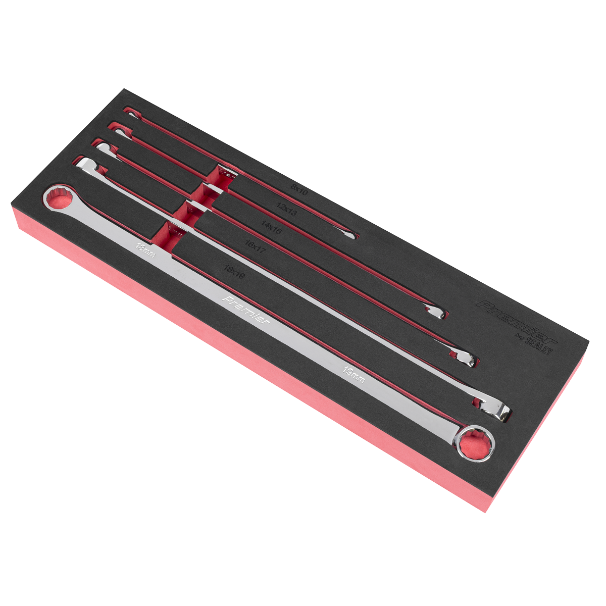 Premier AK63110 Premier Extra-Long Double End Ring Spanner Set in EVA Foam Tray 5pc