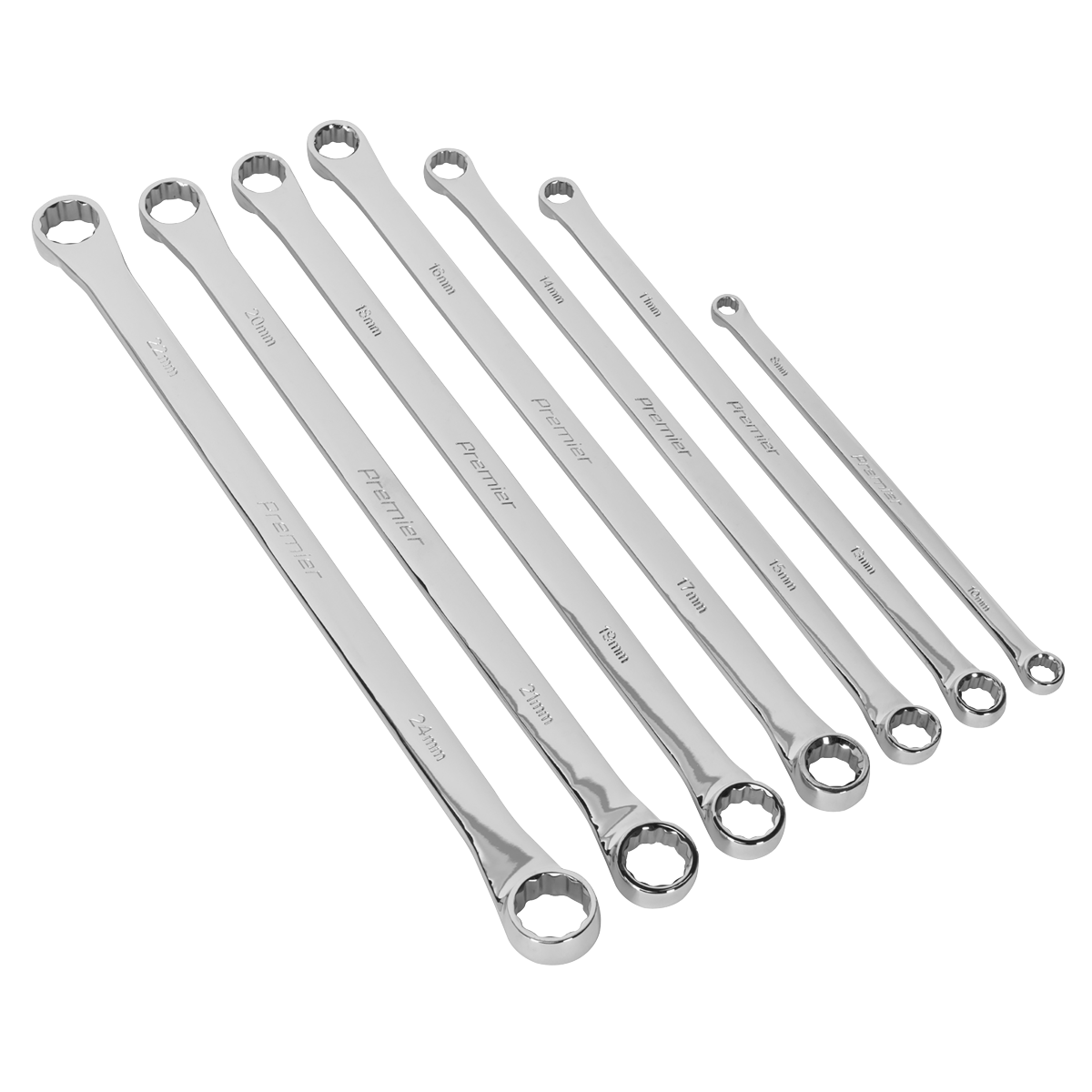 Premier AK6311 Extra-Long Double End Ring Spanner Set 7pc
